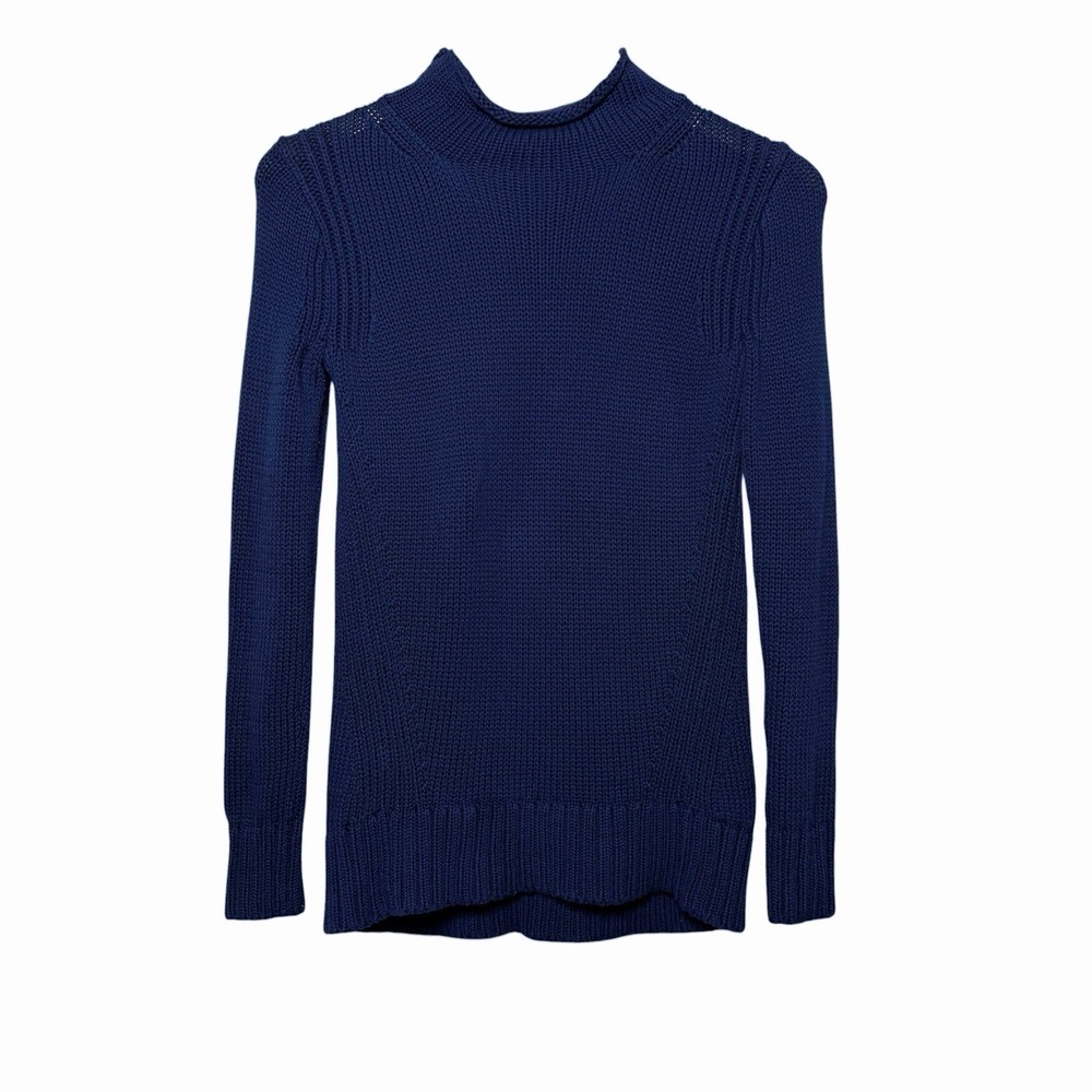 J.Crew Women's Oarsman Navy Roll Neck Sweater XXS Preppy Fisherman Knit‎ Cozy